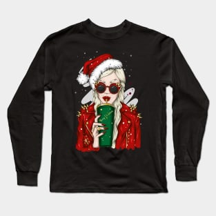 Christmas pinup girls Long Sleeve T-Shirt